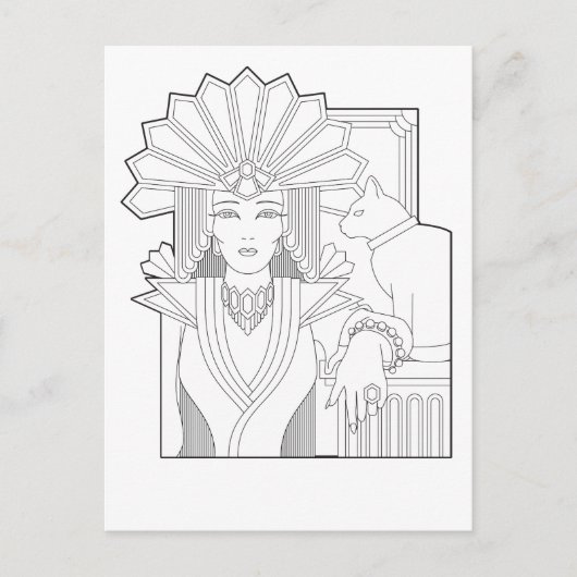 Deco Priestess Briefkaart (Voorkant)