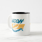 deco_raket_goud tweekleurige koffiemok (Voorkant links)