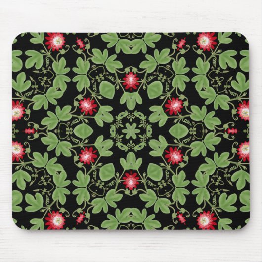Deco Red Passionflower Mousepad Muismat (Voorkant)