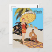  deco-reisillustratie van Florida Briefkaart (Voorkant / Achterkant)