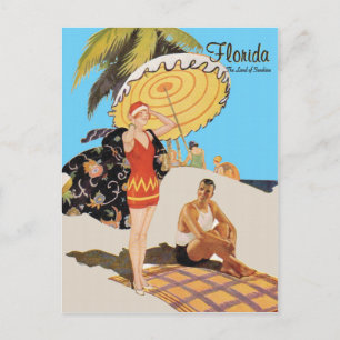  deco-reisillustratie van Florida Briefkaart