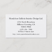 Deco Retro Swirl Company Visitekaartje (Achterkant)