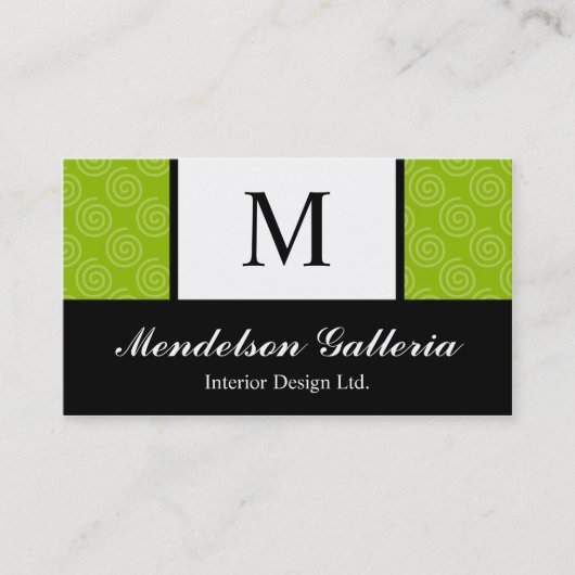 Deco Retro Swirl Company Visitekaartje (Voorkant)