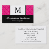 Deco Retro Swirl Hot Pink Company Visitekaartje (Voorkant / Achterkant)