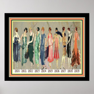 Deco Roaring Twenties Mode tijdlijn 16 x 20 Poster