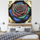 Deco Roos Canvas Afdruk (Insitu (Slaapkamer))