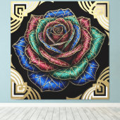 Deco Roos Canvas Afdruk (Insitu (Houten vloer))
