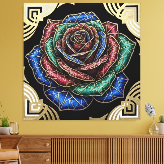 Deco Roos Canvas Afdruk (Insitu (Woonkamer))