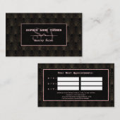 Deco Roos Gold Monogram Makeup Artist Afsprakenkaartje (Voorkant / Achterkant)