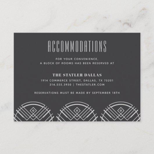 Deco Scallops Trouw Accommodatiekaart - Grijs Informatiekaartje (Voorkant)