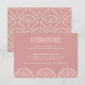 Deco Scallops Trouw Accommodatiekaart - Roos Informatiekaartje (Voorkant / Achterkant)