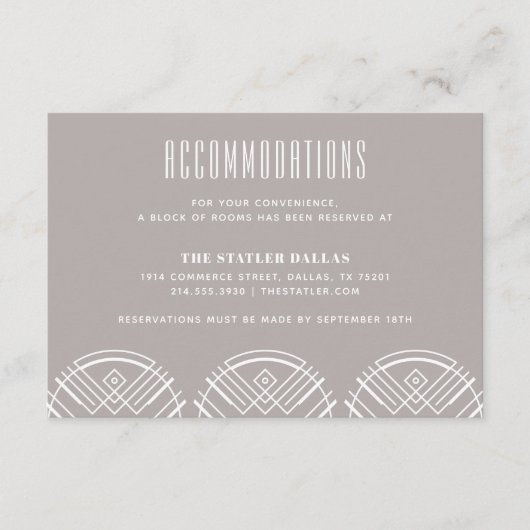 Deco Scallops Trouw Accommodatiekaart - Wit Informatiekaartje (Voorkant)