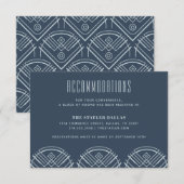 Deco Scallops Wedding Accommododatie Kaart - Blauw (Voorkant / Achterkant)