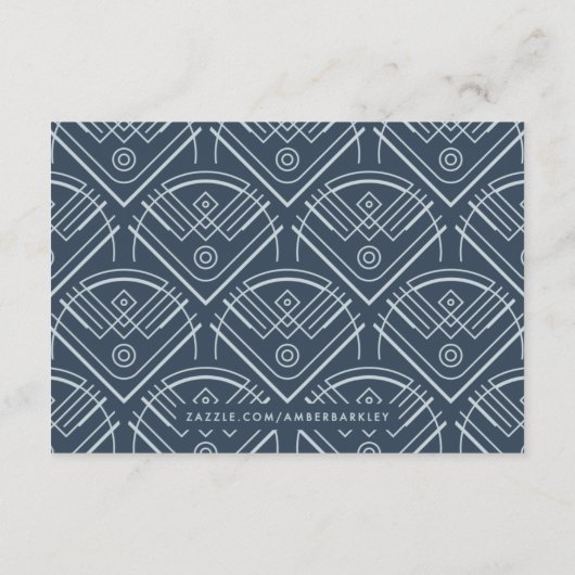 Deco Scallops Wedding Accommododatie Kaart - Blauw (Achterkant)