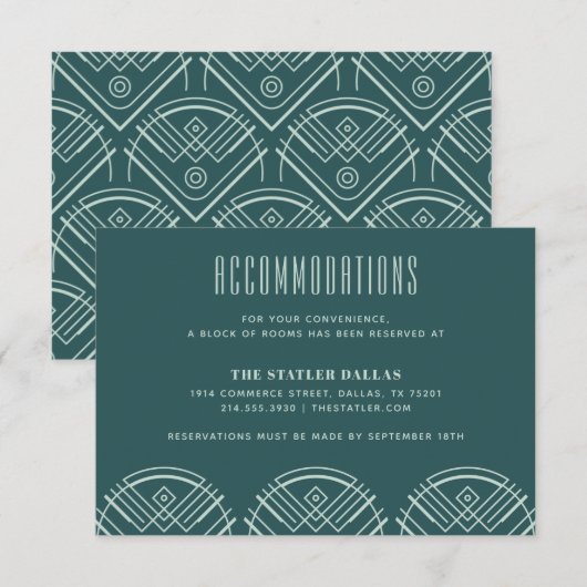 Deco Scallops Wedding Accommododation Kaart - Groe (Voorkant / Achterkant)