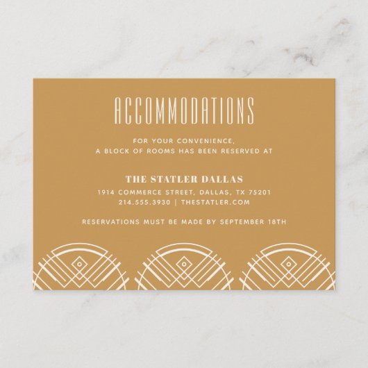 Deco Scallops Wedding Accommododation Kaart - Tan (Voorkant)