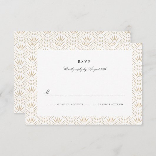 Deco Seigaiha Bruiloft RSVP (Voorkant / Achterkant)