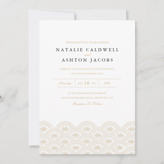 Deco Seigaiha Wedding Uitnodiging (Voorkant)