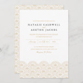 Deco Seigaiha Wedding Uitnodiging (Voorkant / Achterkant)