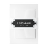 deco Silver en Black Belly Band Uitnodigingen Wikkel (Voorkant Voorbeeld)