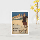 Deco ski vakantie wenskaart kaart (Gele Bloem)
