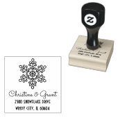 Deco Sneeuwvlok Script Vakantie Rubberstempel (Gestempeld)