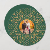 Deco Snowflake-kerstfotokaart Feestdagenkaart (Voorkant / Achterkant)