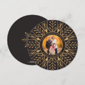 Deco Snowflake New Years fotokaart Feestdagenkaart (Voorkant / Achterkant)