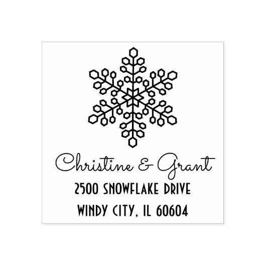 Deco Snowflake Script Holiday Rubberstempel (Afrduk)