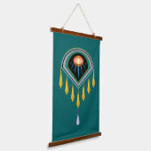 Deco Space Egg Wood Topped Tapestry Hangend Wandkleed (Gebogen)
