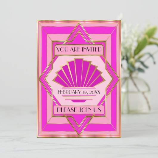 Deco speciale gelegenheid uitnodiging (Staand voorkant)