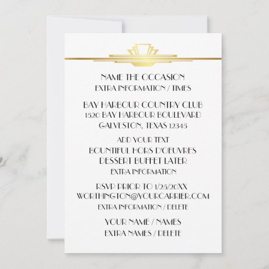 Deco speciale gelegenheid uitnodiging (Achterkant)