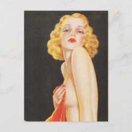 deco spuit een meisje op briefkaart