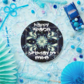 Deco Star Space en Jouw tekst Papieren Bordje (Feest)