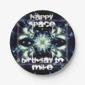 Deco Star Space en Jouw tekst Papieren Bordje (Voorkant)