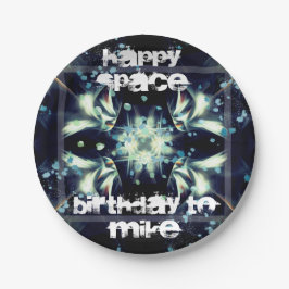 Deco Star Space en Jouw tekst Papieren Bordje