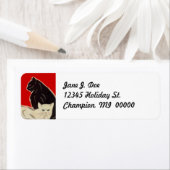 Deco stijl Katten Zwart & Wit adresetiketten Etiket (Insitu)