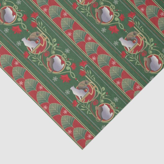 Deco-stijl Kerstkatten Tissuepapier (Detail)