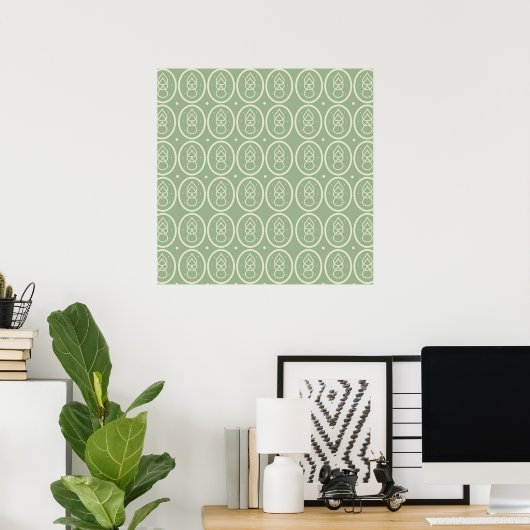  deco Stijl Poster Groen/Ecru (Thuiskantoor)