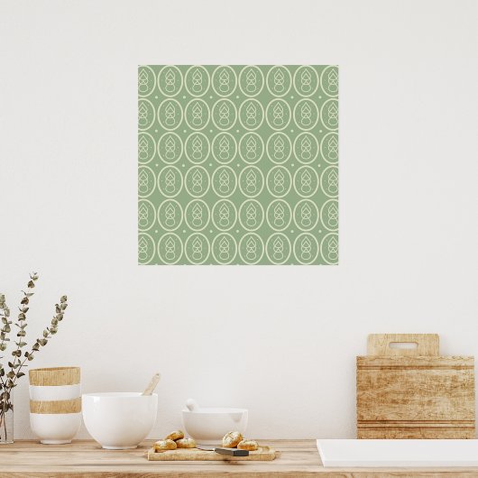 deco Stijl Poster Groen/Ecru (Keuken)