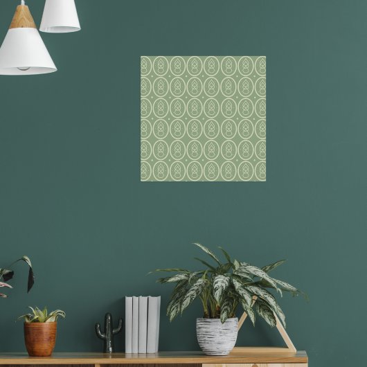 deco Stijl Poster Groen/Ecru (Woonkamer 1)