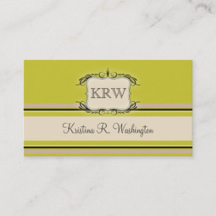 Deco Stripes Warm Olive Visitekaartje
