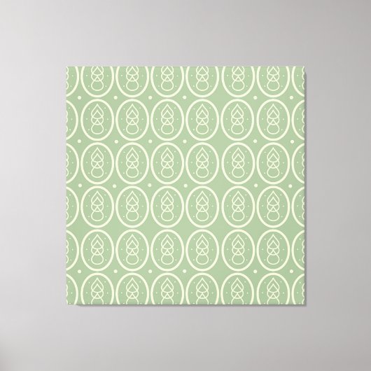 deco Style Green/ Ecru Canvas afdrukken (Voorkant)