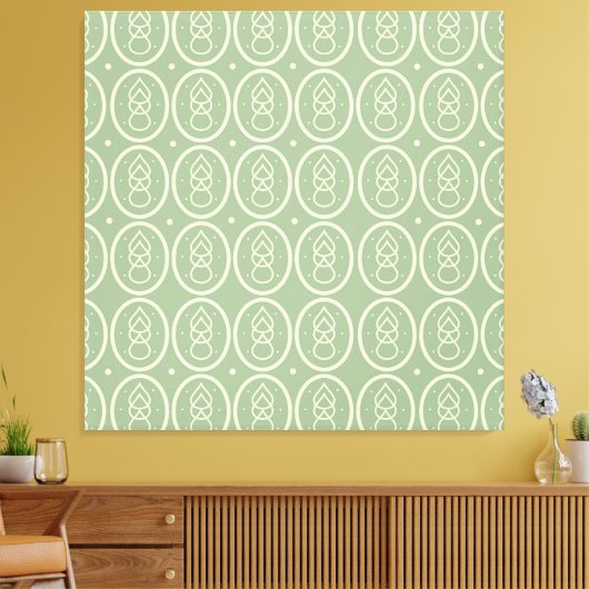 deco Style Green/ Ecru Canvas afdrukken (Insitu (Woonkamer))
