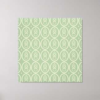 deco Style Green/ Ecru Canvas afdrukken