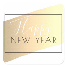 Deco Style Happy Nieuwjaar op Golden Paint Splash