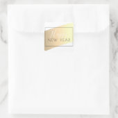 Deco Style Happy Nieuwjaar op Golden Paint Splash Vierkante Sticker (Tas)