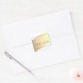Deco Style Happy Nieuwjaar op Golden Paint Splash Vierkante Sticker (Envelop)