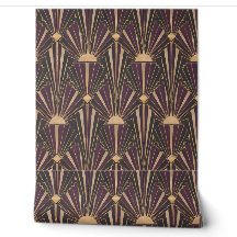 Deco Sunburst Art Deco Afneembare Behang