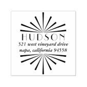 Deco Sunburst Return Address Stamp Zelfinktende Stempel (Design)